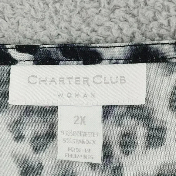 Charter Club Women's Leopard Print Cowl Neck Top 2X ,  12CT - Picture 4 of 6